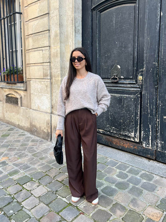 PANTALON DROIT MARRON