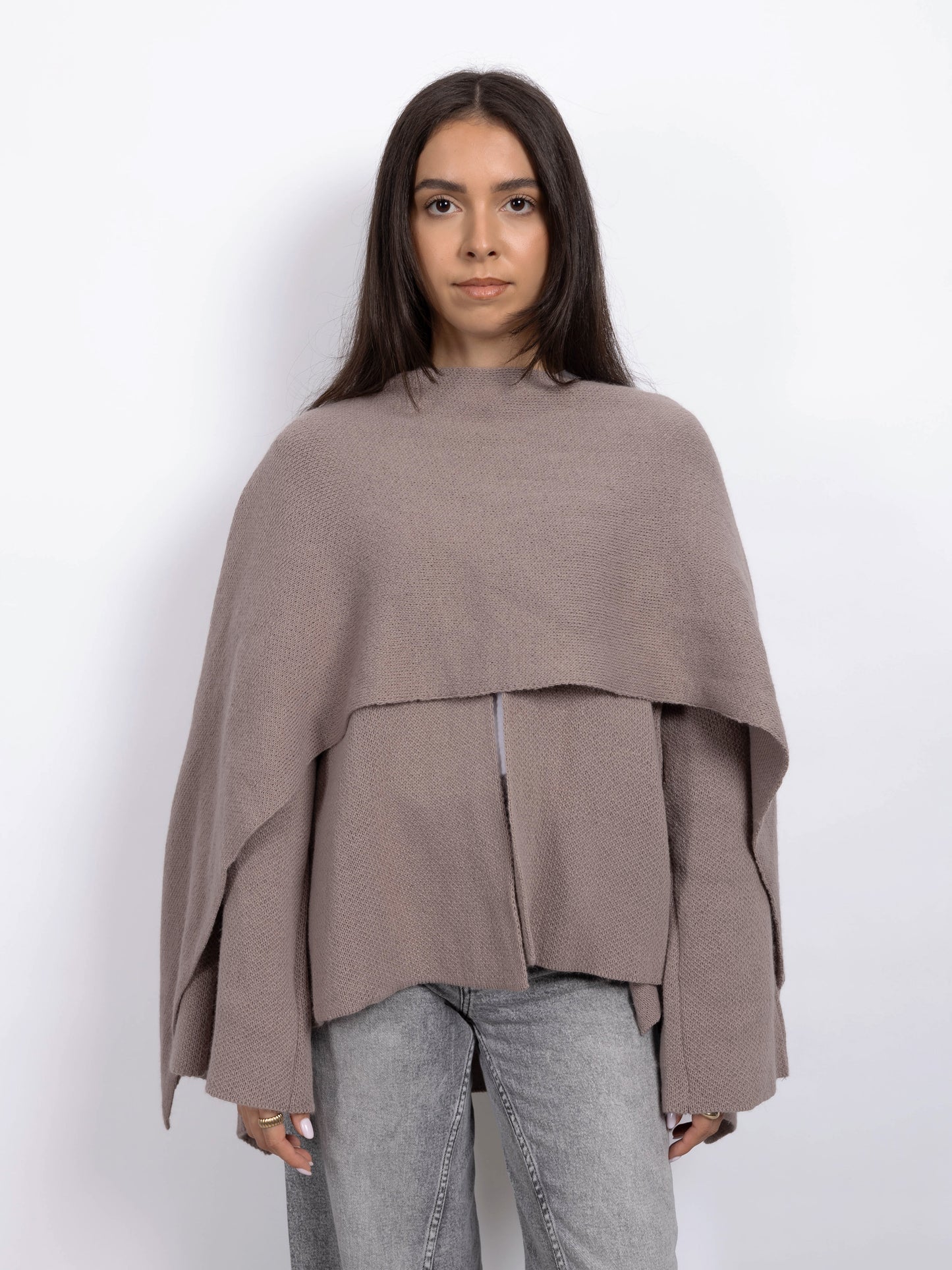 GILET CAPE TAUPE