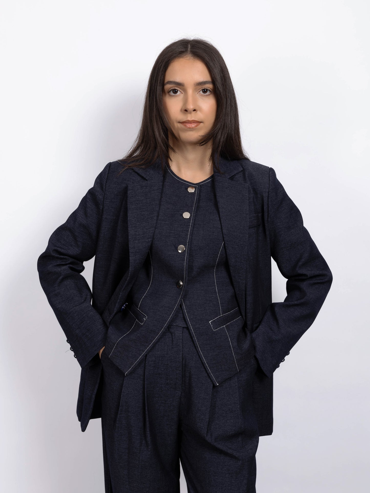 ENSEMBLE BLAZER 3 PIÈCES BLEU