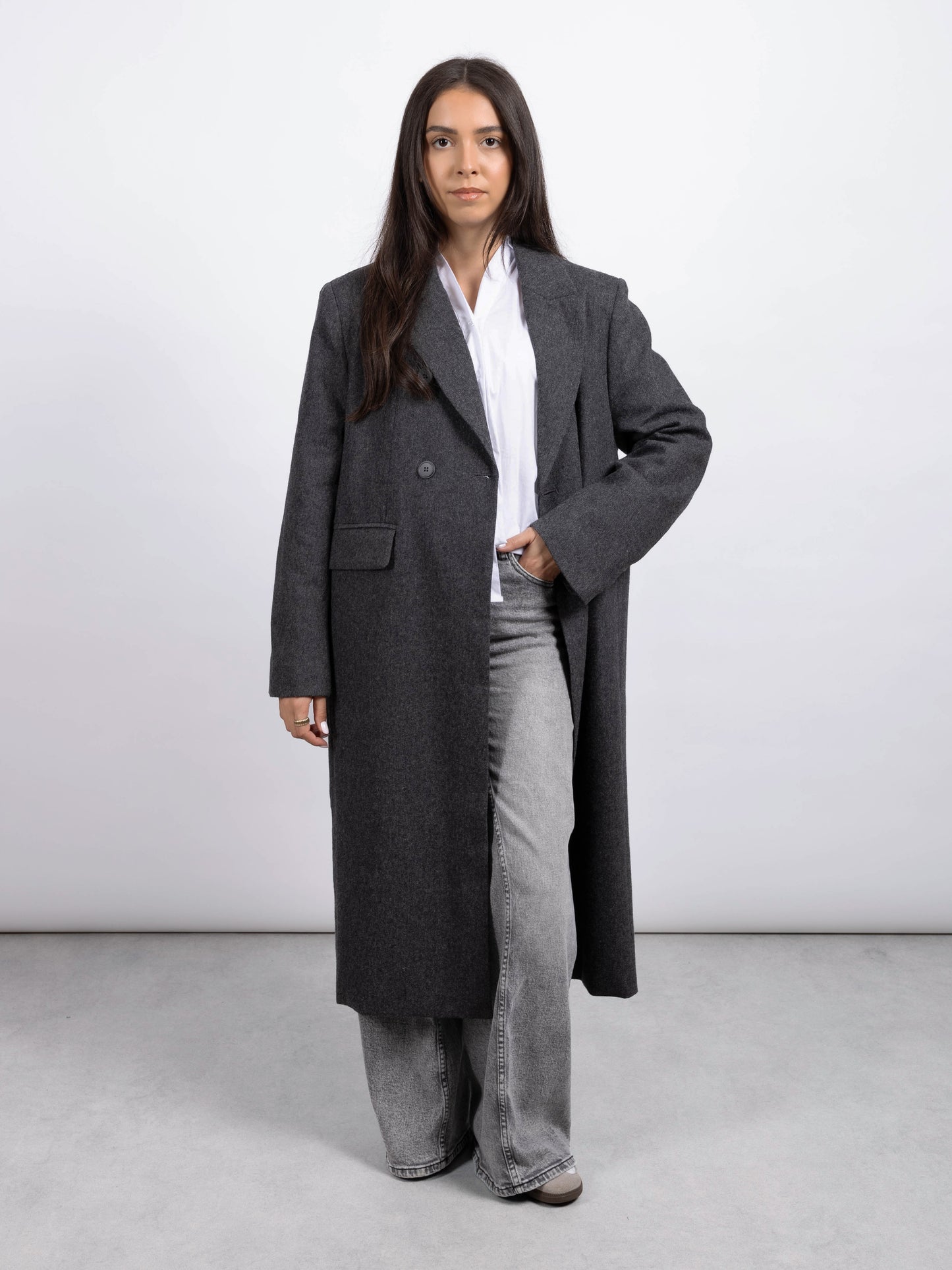 MANTEAU LONG GRIS