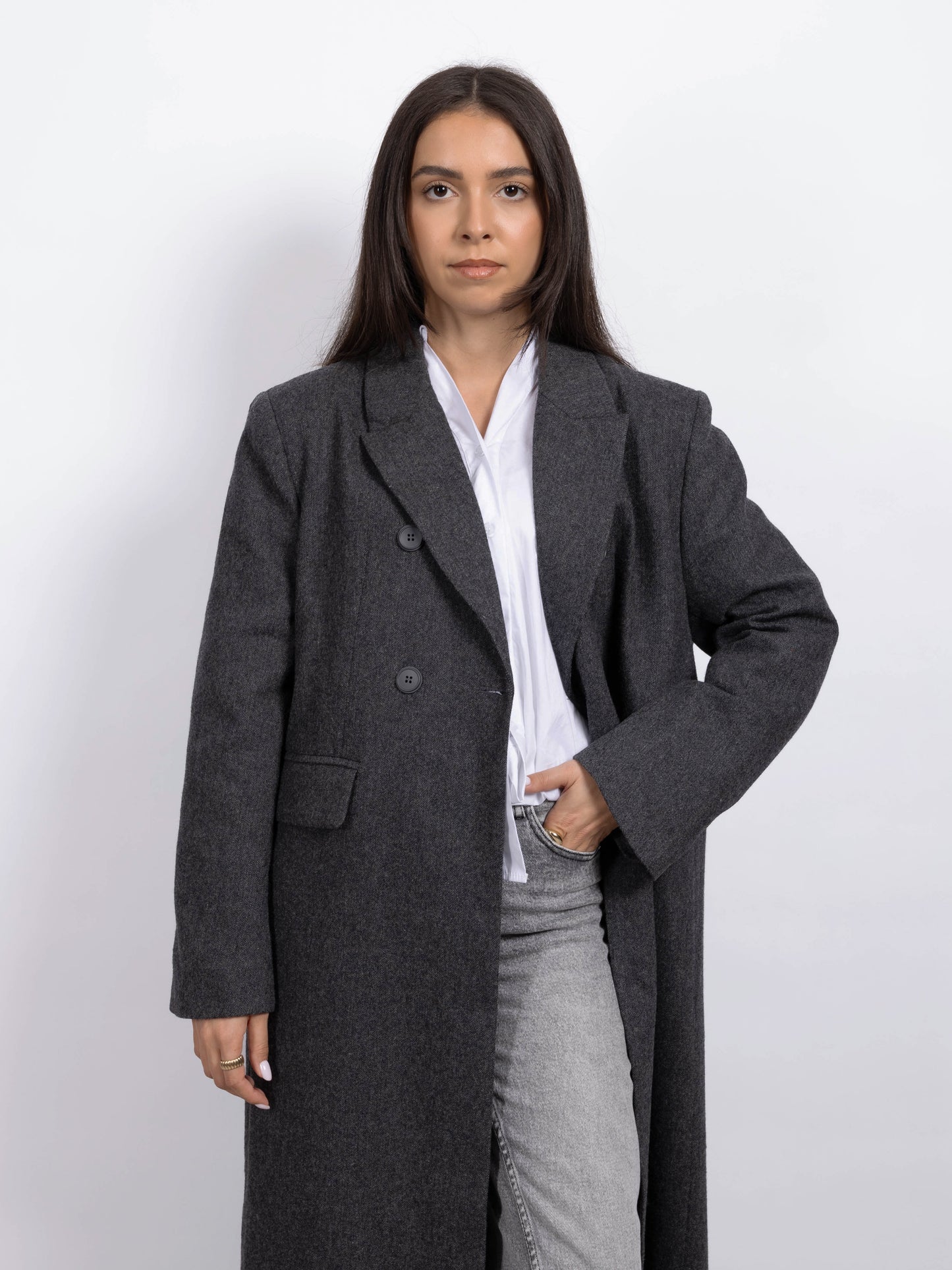 MANTEAU LONG GRIS