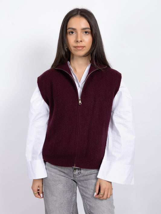 GILET SANS MANCHE BORDEAUX