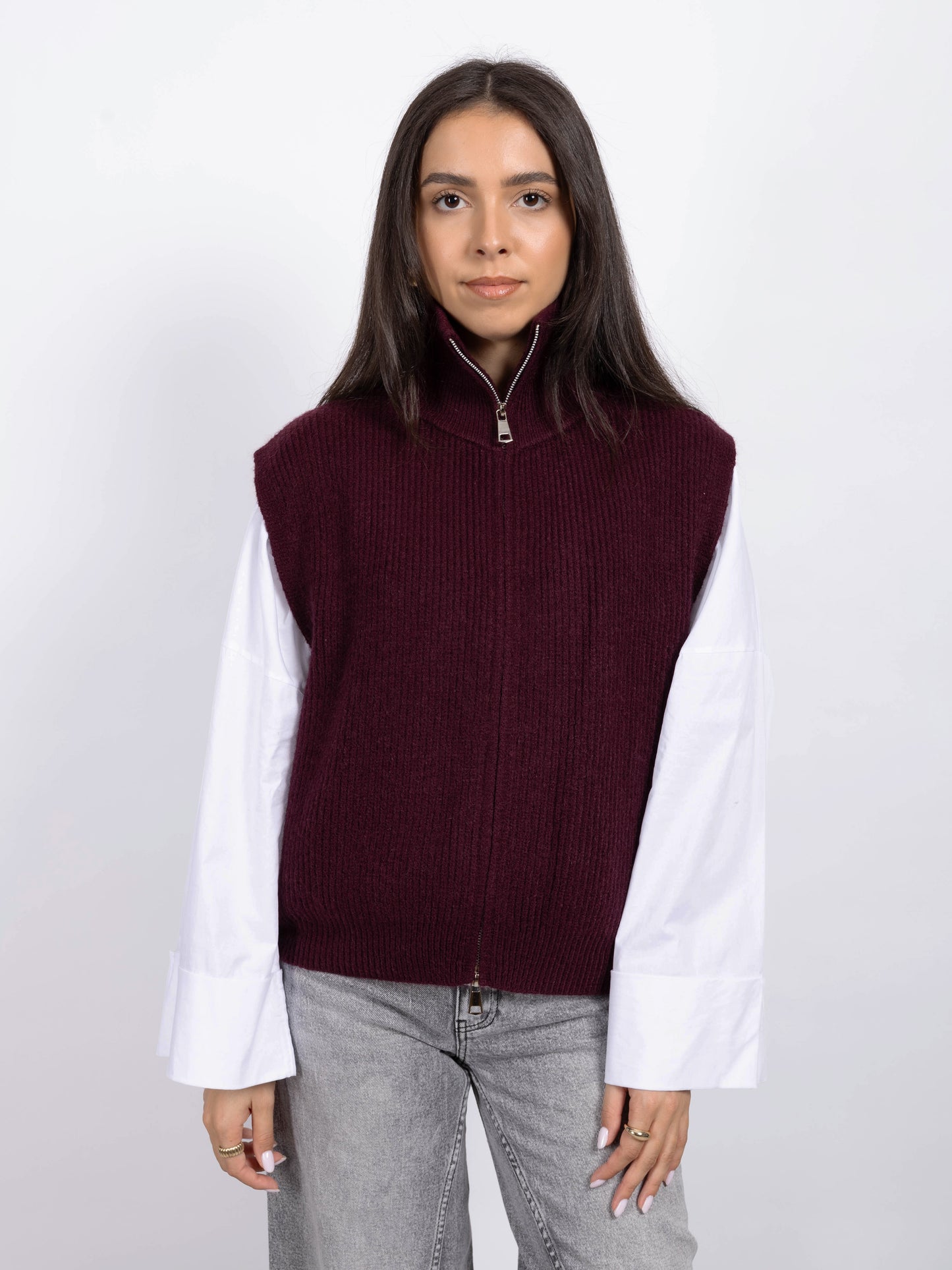 GILET SANS MANCHE BORDEAUX