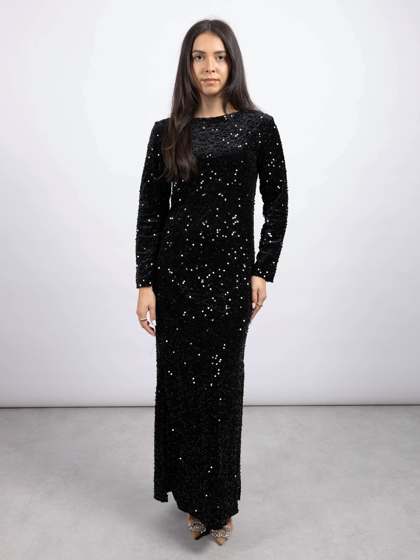 ROBE SEQUINS NOIR